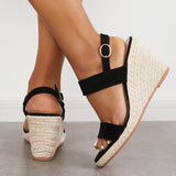 Susiecloths Open Toe Platform Espadrilles Wedge Ankle Strap Slingback Sandals