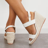 Susiecloths Open Toe Platform Espadrilles Wedge Ankle Strap Slingback Sandals