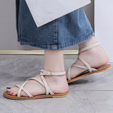 Susiecloths Crisscross Strappy Flat Sandals Open Toe Ankle Strap Sandals