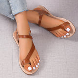 Susiecloths Women Toe Ring T-Strap Flat Sandals Ankle Strap Flip Flops Sandals