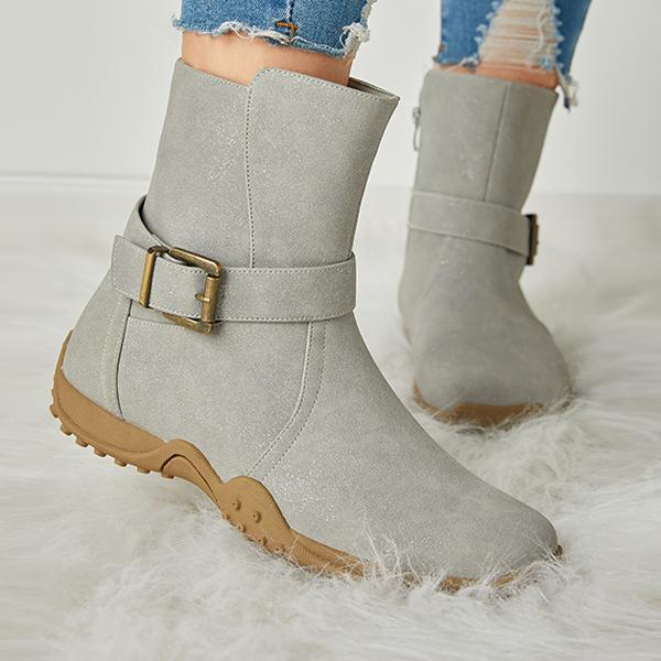 Susiecloths Women's Winter Warm Zipper Flat Snow Boots