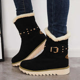 Susiecloths Non Slip Snow Ankle Boots Warm Fur Lined Slip on Booties