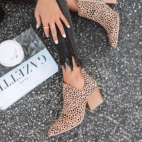 Susiecloths Fashion Stylish Pointed Toe Leopard Booties
