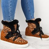 Susiecloths Women's Winter Warm Wedge Heel Suede Boots