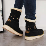 Susiecloths Non Slip Snow Ankle Boots Warm Fur Lined Slip on Booties