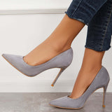 Susiecloths Classic Suede Pointed Toe Dress Pumps Stiletto High Heels