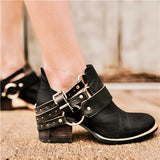 Susiecloths Cyberpunk-Style Buckle Ankle Boots