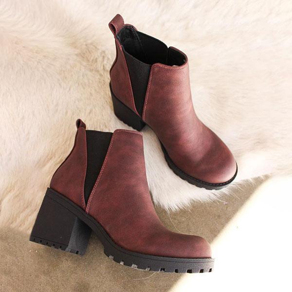 Susiecloths Patent Leather Slip-On Ankle Boots