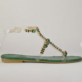 Susiecloths Jewelry Inlaid Fashion Transparent Sandals