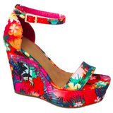 Susiecloths Printed Tropical Style Platform Sandals