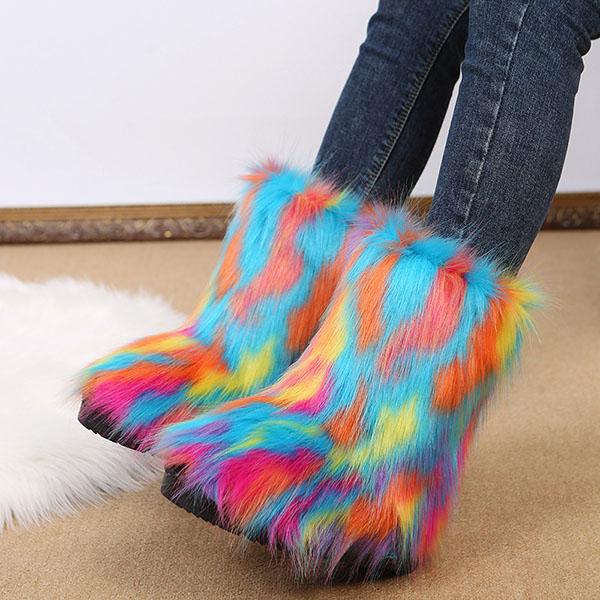 Susiecloths Comfy Faux Fur Winter Warm Snow Boots