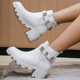 Susiecloths Chunky Platform Heel Chelsea Ankle Boots Lug Sole Booties