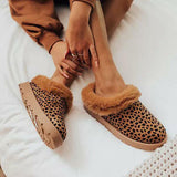 Susiecloths Winter Warm Suede Mules Slippers Slip On Fur Lined Shoes