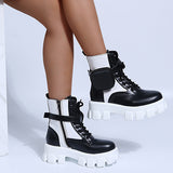 Susiecloths Chunky Platform Combat Ankle Boots Goth Lug Sole Booties