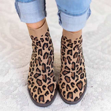 Susiecloths Knitted Chunky Block Heel Sock Booties Stretch Ankle Boots