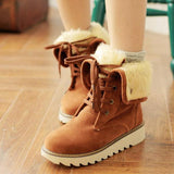 Susiecloths Non Slip Ankle Snow Booties Faux Fur Mid Calf Warm Boots