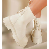 Susiecloths Chunky Heel Knit Sock Ankle Boots Platform Sole Booties