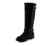 Susiecloths Warm Knee High Snow Boots Winter Fur Lined Riding Boots