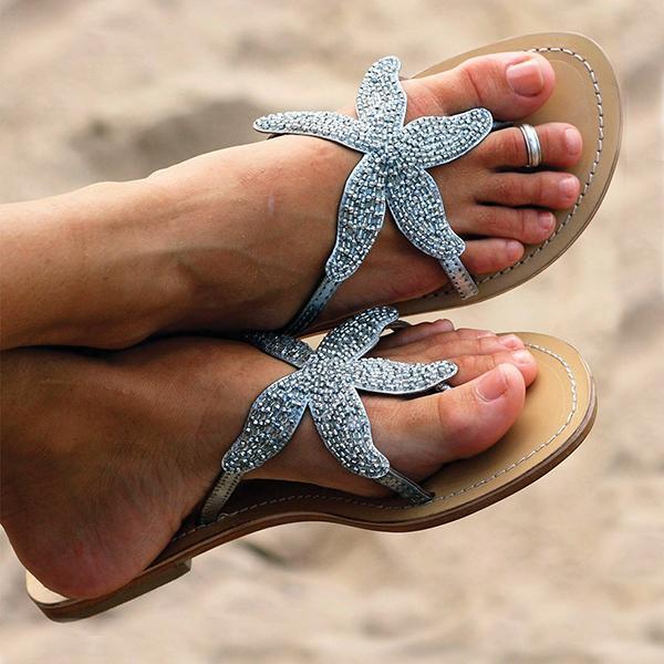 Susiecloths Women Starfish Beach Flat Sandals
