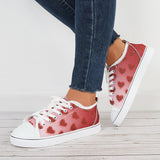 Susiecloths Low Top Canvas Sneakers Lace Up Flats Walking Shoes