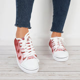 Susiecloths Low Top Canvas Sneakers Lace Up Flats Walking Shoes