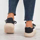 Susiecloths Cutout Canvas Platform Chunky Sneakers Casual Shoes