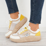 Susiecloths Mesh Knit Chunky Sneakers Round Toe Breathable Walking Shoes