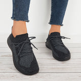 Women Knit Sneakers Round Toe Breathable Walking Shoes