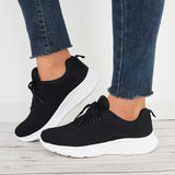 Susiecloths Casual Breathable Knit Sneakers Lace Up Running Shoes
