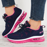 Susiecloths Lace Up Knit Tennis Running Shoes Air Cushion Sneakers
