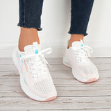Women Knit Platform Chunky Shoes Lightweight Gym Sneakers
