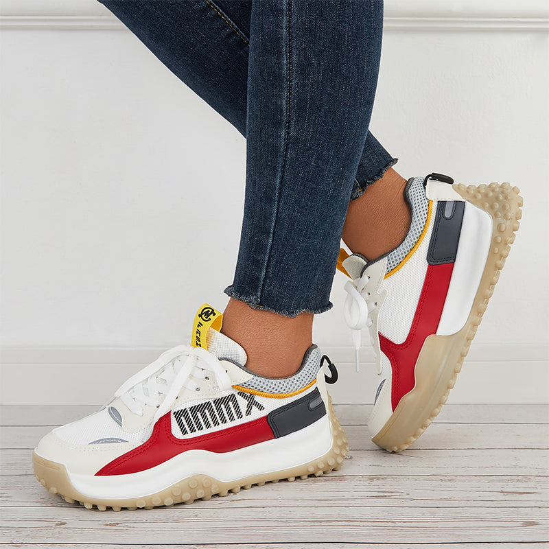 Women Platform Chunky Sneakers Thick Bottom Casual Shoes