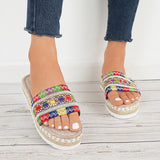 Susiecloths Open Toe Espadrilles Platform Slide Sandals Summer Slippers