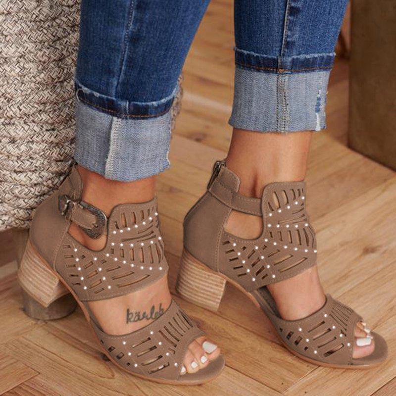 Susiecloths Women Cut-out Slip-on Booties