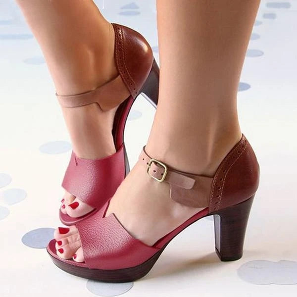 Susiecloths Chunky Heel Ankle Strap Elegant Shoes Working Daily Shoes