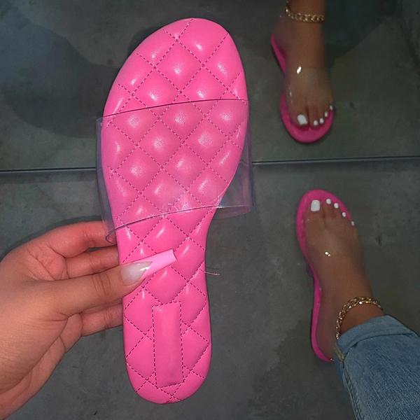 Susiecloths Summer Clear Strap Slip on Flat Sandals