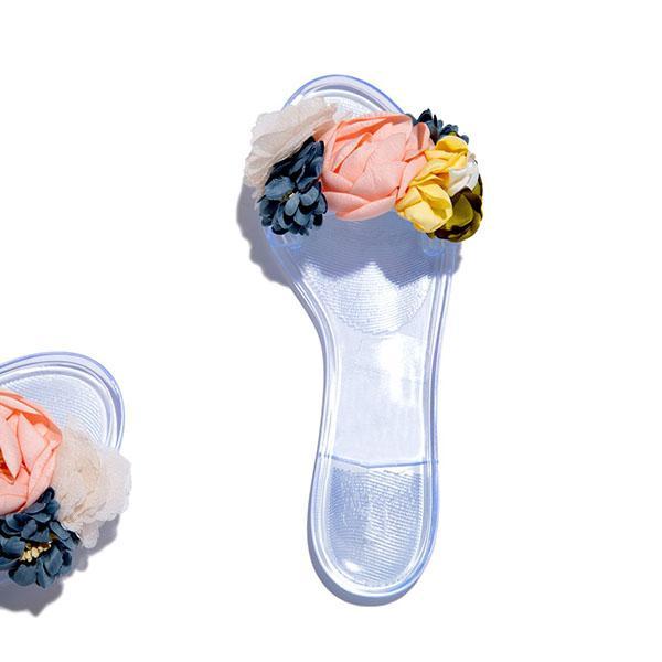 Susiecloths Multi-Color Floral Clear Jelly Sandals