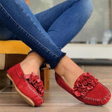 Susiecloths Women Comfy Slip-On Flower Suede Loafers