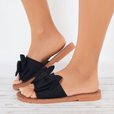 Susiecloths Bow Flat Slide Sandals Open Toe Slip on Beach Slippers