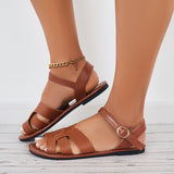 Susiecloths Summer Buckle Strap Sandals Open Toe Flat Beach Sandals