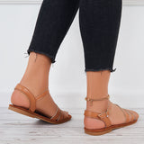 Susiecloths Women Flat Sandals Open Toe Ankle Strap Sandals