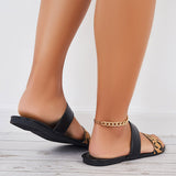 Susiecloths Women Flat Sandals Open Toe Slides Multicolor Straps Slippers