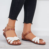 Susiecloths Women Open Toe Flat Sandals Criss Cross Buckle Strap Sandals