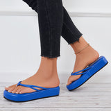 Susiecloths Platform Thong Slides Sandals Round Toe Flip Flop Slippers