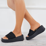 Susiecloths Thick Sole Platform Heel Wedges Backless Slide Sandals