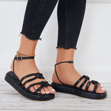 Susiecloths Criss Cross Strappy Sandals Round Toe Ankle Strap Platform Sandals
