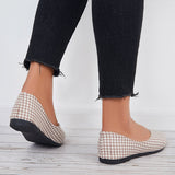 Susiecloths Pointed Toe V Cut Flats Slip on Penny Loafers Soft Shoes