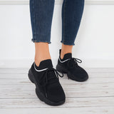 Susiecloths Black Mesh Chunky Sneakers Breathable Thick Sole Shoes
