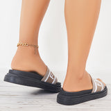 Susiecloths Platform Slide Sandals Open Round Toe Flat Slippers