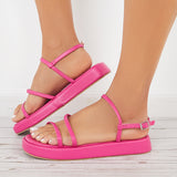 Susiecloths Open Toe Platform Sandals Buckle Ankle Strap Summer Shoes